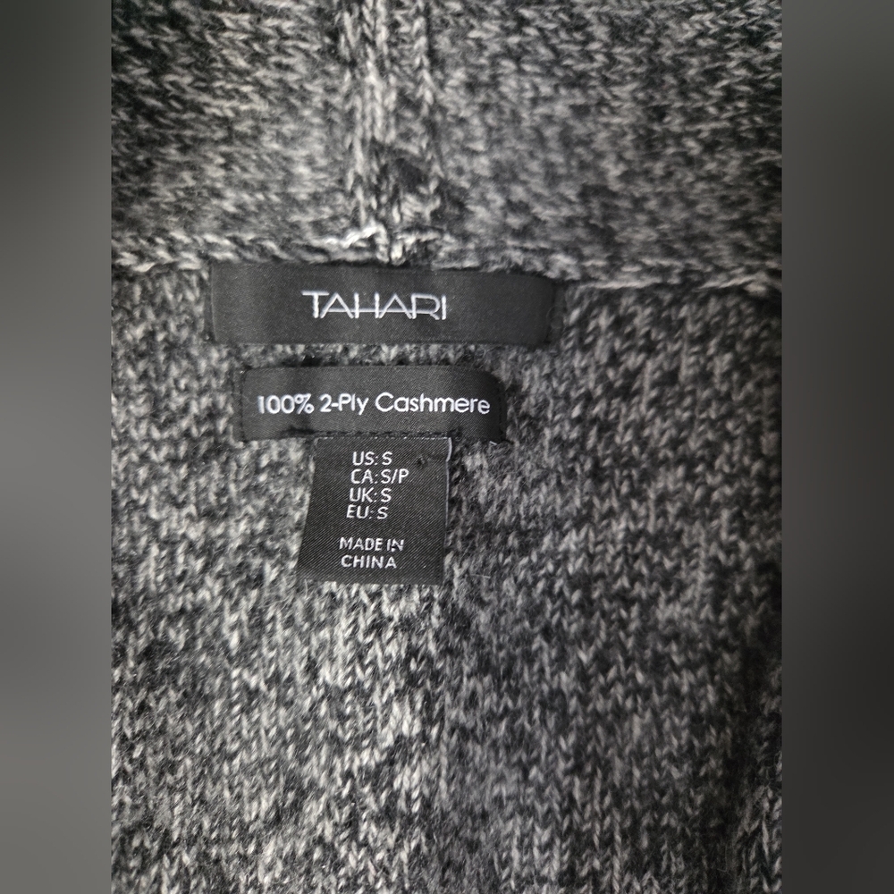 Tahari 100% Cashmere Open Front Cardigan Sweater Small - Picture 2 of 3